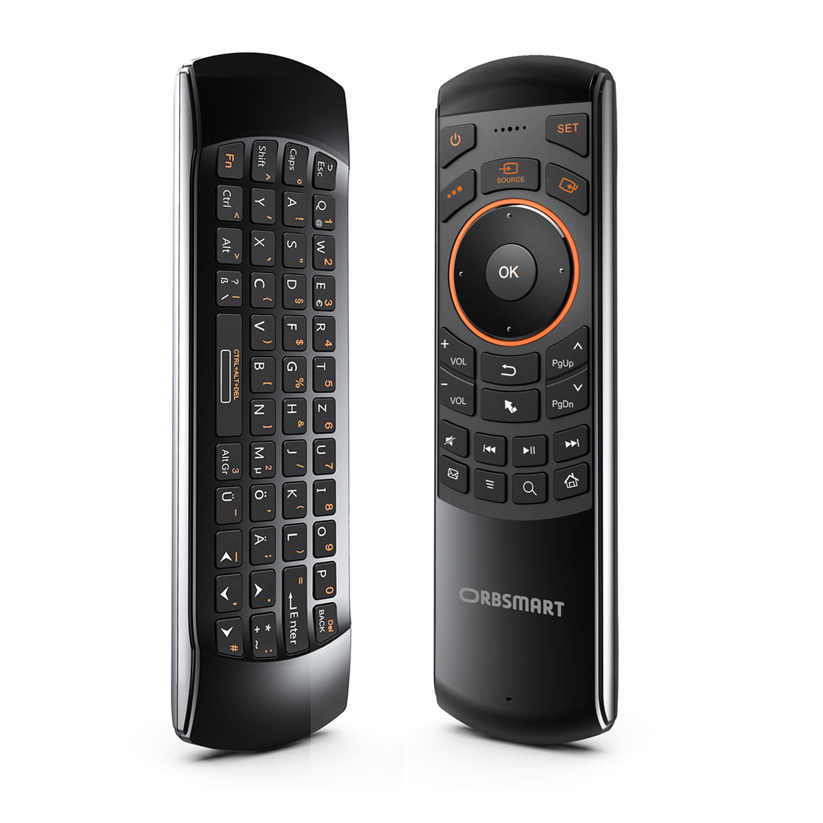 Orbsmart AM-1 wireless air mouse with German keyboard and IR learning function