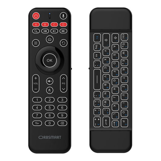 Orbsmart AM-1 Pro kabellose Airmouse mit Mini-Tastatur (Inklusive LED-Beleuchtung / Mikrofon / IR-Anlernfunktion)