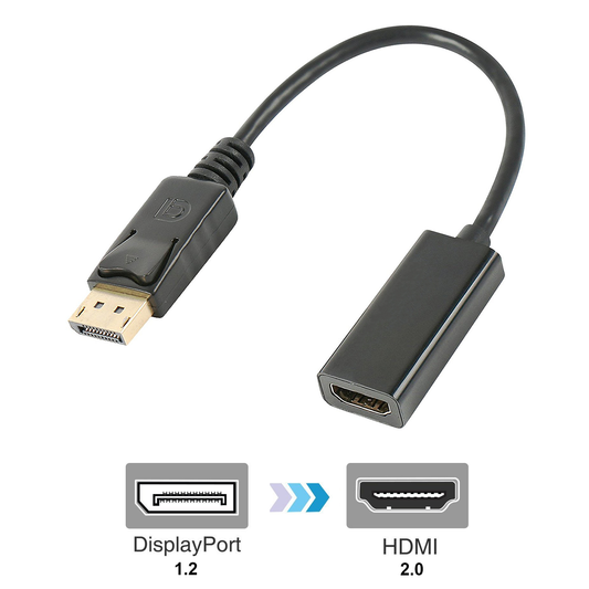 Orbsmart DisplayPort 1.2a to HDMI 2.0 Adapter - 4K@60Hz (Ultra-HD) & 3D active adapter | cable | plug