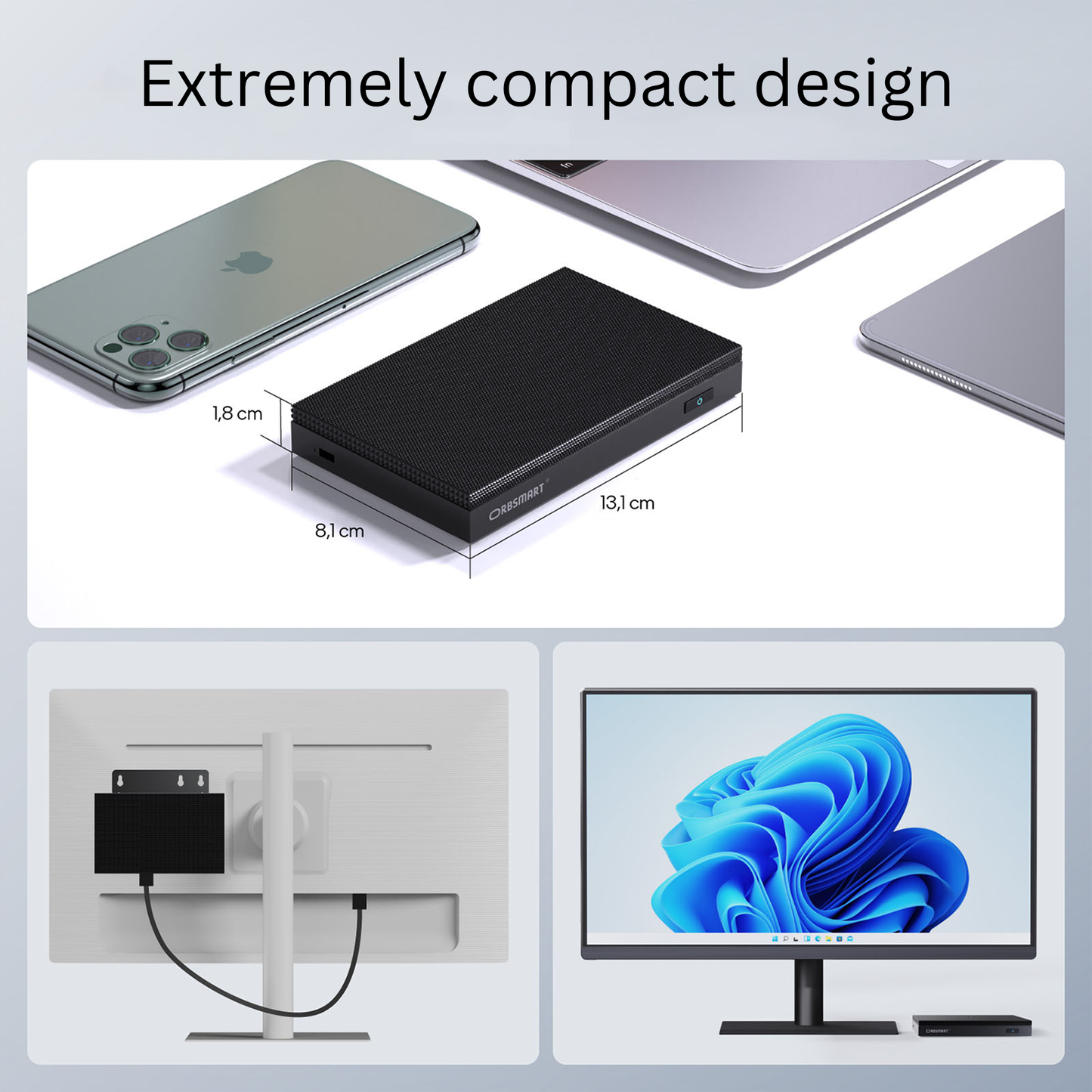 Orbsmart AW-16L | Fanless Mini PC (Intel N150, Win 11 Pro)