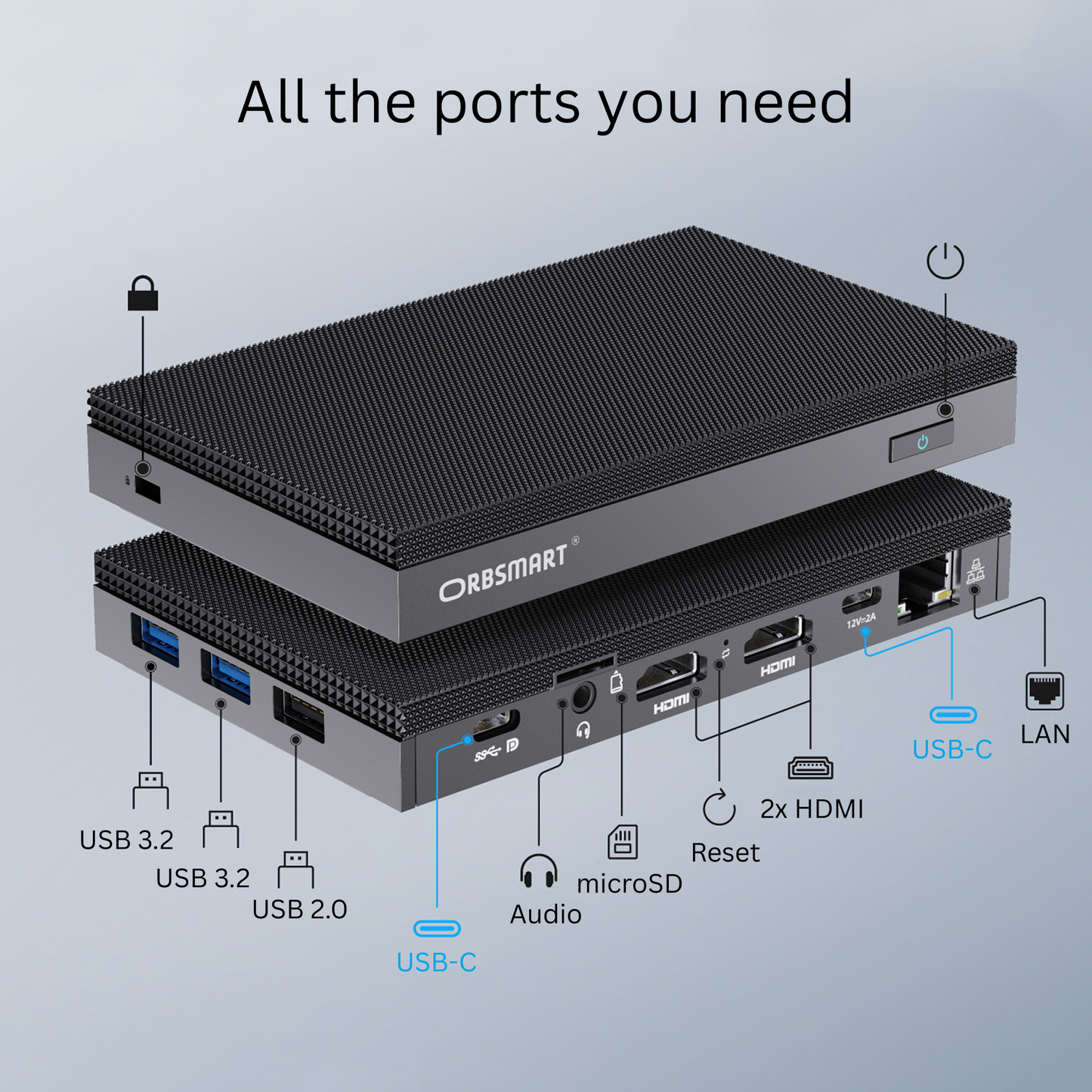 Orbsmart AW-16L | Fanless Mini PC (Intel N150, Win 11 Pro)