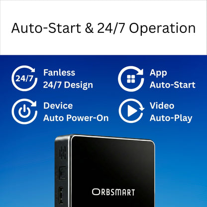 Orbsmart Digital Signage Player Android 14 Mini PC (4K, AV1, WIFI 6, Root)
